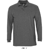 Sol SOLs 11353 | Herren Longsleeve Poloshirt Winter II - Farbe: Charcoal Melange - Größe: L