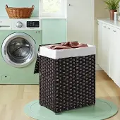Hobby Hall Wäschekorb aus Polyrattan Schwarz LCBB3551BK