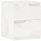 HOMCOM Nachtschrank-40L x 40B x 48H cm-Hochglanzweiß | Gr.: onesize