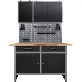 Ondis24 Werkstatt-Set 120 cm, mit Lochwandsystem inkl. Haken