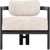 MUST Living Sessel Kelly aus Stoff, skandinavischer Stil, beige-schwarz, gepolstert und komfortabel