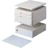 Atlanta Sockel und Abdeckplatte, für Schubladenbox, hellgrau/hellgrau