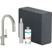 Hansgrohe Aqittura M91 SodaSystem 210, Ausziehauslauf, 1jet, sBox Edelstahl Finish