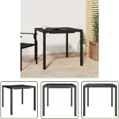 The Living Store Gartentisch Anthrazit 80x80x72 cm Stahl