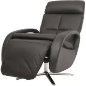 Mendler Relaxsessel HWC-L11, Design Fernsehsessel TV-Sessel Liegesessel, Liegefunktion drehbar, Voll-Leder schwarz