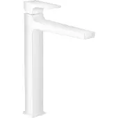 Hansgrohe Waschtischmischer Metropol mit Push-Open Ablaufgarnitur mattweiss mattweiß mit Push-Open Ablaufgarnitur