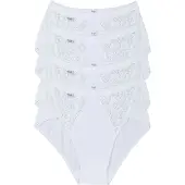 Sloggi Midislip "Chic" 4er Pack, elastische Spitzeneinsätze, weiche Nähte, Baumwoll-Mix, feminin