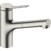 Hansgrohe Zesis M33 Einhebel-Küchenmischer 150, Ausziehbrause, 2jet, sBox lite, Edelstahl Finish