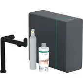 Hansgrohe Spültisch-Einhebelmischer Aqittura M91 SodaSys 240, 1j, Start Set, mattschwarz