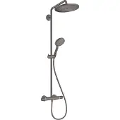 Hansgrohe Croma Select S Showerpipe 280 1jet EcoSmart mit Thermostat und Handbrause Raindance Select S 120 3jet, Brushed Black Chrome