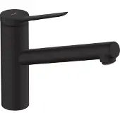 Hansgrohe Zesis M33 Einhebel-Küchenarmatur ComfortZone 150, CoolStart, wassersparend, 1 Strahlart, chrom, Ausladung 220 mm, 000, 74813670, Farbe: Mattschwarz