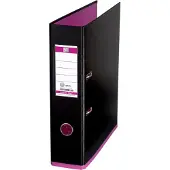 Pierre by Elba Ordner myColour, Rückenbreite: 80 mm, schwarz-pink DIN A4, Einband aussen