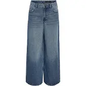 Noisy May Damen Kettie Weite Bein Jeans Medium Blue Denim