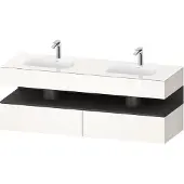 Duravit Einbauwaschtisch-Möbel-Set Qatego 160x55x60cm, Kon-WTU, graph matt/we hgl