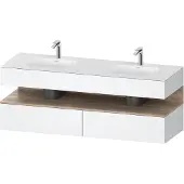 Duravit Einbauwaschtisch-Möbel-Set Qatego 160x55x60cm, Kon-WTU, B, Ei Marmor/w ma