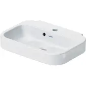 Duravit Handwaschbecken HAPPY D.2 mit Überlauf, Hahnlochbank, 500 x 360 mm, 1 Hahnloch weiß