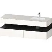 Duravit Einbauwaschtisch-Möbel-Set Qatego 160x50x60cm, Kon-WTU, B re, Ei sw/we hgl