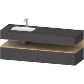Duravit Einbauwaschtisch-Möbel-Set Qatego 160x50x60cm, Kon-WTU, B l, E nat/grap ma