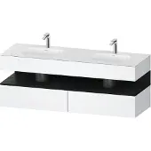 Duravit Einbauwaschtisch-Möbel-Set Qatego 160x55x60cm, Konsolen-Waschtischunterbau, Ei sw/we matt