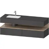Duravit Einbauwaschtisch-Möbel-Set Qatego 160x50x60cm, Kon-WTU, B, B l, E Ma/Gra m