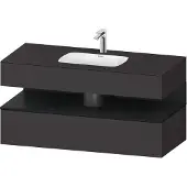 Duravit Einbauwaschtisch-Möbel-Set Qatego 120x55x60cm, E sw/gra matt, Konsolen-Waschtischunterbau