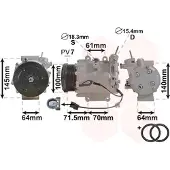 VAN WEZEL Kompressor, Klimaanlage *** IR PLUS *** 2500K235