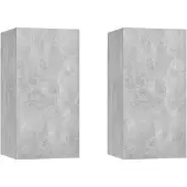 vidaXL | Wand TV Schrank | 2 pcs Betongrau 30,5 x 30 x 60 cm Holzwerkstoff