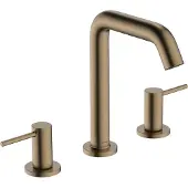 Hansgrohe Tecturis S 3-Loch Waschtischarmatur 150 EcoSmart+ mit Push-Open Ablaufgarnitur, Brushed Bronze