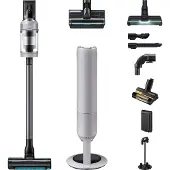 Samsung Bespoke AI Jet CompleteClean mit All-in-One Clean Station, 770 W Motorleistung, Pebble Gray, 2-in-1-Stabstaubsauger, Beutellos, Grau, 0,5 l, Pebble Gray, Trocken