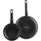 Greenpan Essence, Frittierset, Schwarz, Aluminium, Keramik, Schwarz, Keramik, Elektro, Gas, Halogen, Induktion