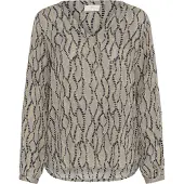 Kaffe Langarm-Bluse Regular fit Grey/Black Graphic Simili grey