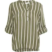 Kaffe Langarm-Bluse Regular fit Grape Leaf/Chalk white green