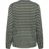 Kaffe Langarm-Bluse Regular fit Dark Green -Diamond Print green