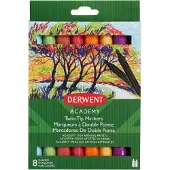 Derwent Twin Marker Twin-Tip Markers Mehrfarbig, 8 Stück