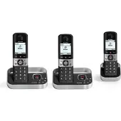 Alcatel F890, DECT-Telefon, Kabelloses Mobilteil, Freisprecheinrichtung, 200 Eintragungen, Anrufer-Identifikation, Schwarz, Silber