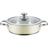 Big Buy Cooking PA-24L.009A, Rund, Allzweckpfanne, Beige, Edelstahl, Edelstahl, 24 l, Keramik, Elektro, Gas, Induktion