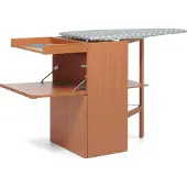 Foppapedretti LoStiro, Bügelbrett in Originalgröße, Aluminium, Baumwolle, Polyester, Trocken- & Dampfbügeleisen, Holz, Einfarbig, Grau, Weiß