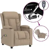 vidaXL Massagesessel Elektrisch Cappuccino-Braun Kunstleder