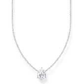 Thomas Sabo Kette mit weissem Tropfen-Anhänger Silber