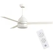 Grunkel - Ventilator de Deckenventilator mit Licht LED und Flügeln reversible Installation white und Holz - SKYECO-42 - Fernbedienung. 6 Geschwindigkeiten. Zeitschaltuhr 8h -- 35W (106cm Durchmesser)