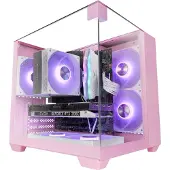 Mars Gaming MC-VISIONMP, Mini Tower, PC, Pink, micro ATX, Mini-ITX, Metall, Gehärtetes Glas, Gaming
