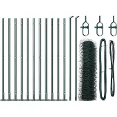 vidaXL Sechseckzaun mit Betonsockel 25 x 0,6 m PVC-beschichteter Stahl