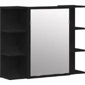 vidaXL | Spiegelschrank | mit Regal Schwarz Eichen-Optik 80 x 20,5 x 64 cm