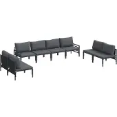 vidaXL Gartensofa-set 8 stk. Schwarz Stahl