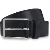 BOSS Gürtel aus italienischem Leder mit Metalldetails in gebürsteter Silber-Optik Grösse 115