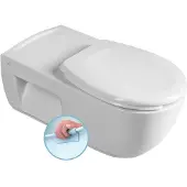 Hak HANDICAP Verlängertes Hänge-WC, spülrandlos, 37x70 cm, weiss
