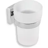 Novaservis Metalia 12 - Becher für Zahnpasta und Zahnbürsten mit Halter, glas/chrom 0206,0