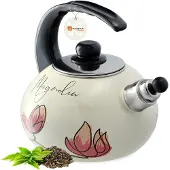 Kadax Emaillierter Wasserkocher 2,2 l, Induktion, Gas, Emaille
