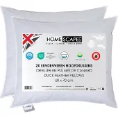 Homescapes KOPFKISSEN 60/70 cm, 2er-Set Federkissen mittelweich