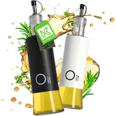Kadax Essigflasche für Olivenöl 2x 320 ml mit Spender, Glasflaschen-Set